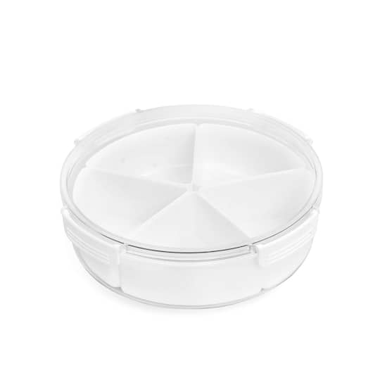 White Round Storage Case with Removable Bins by Simply Tidy®